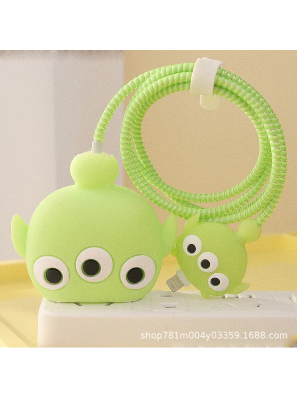 Pixar Three Eyed Aliens iPhone Charger Cable Protector P53